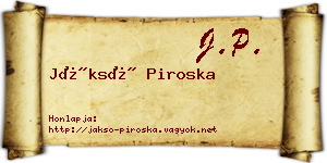 Jáksó Piroska névjegykártya