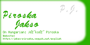 piroska jakso business card
